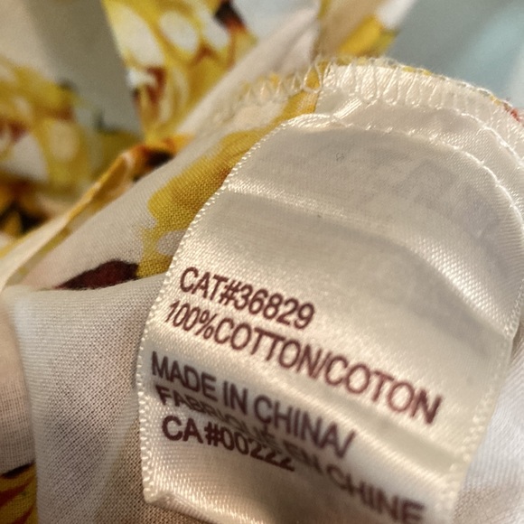 ❤️🔥5/20$ TRADITION💫 Women’s White/Yellow Floral Print Button-Up Collar Shirt - Picture 10 of 11